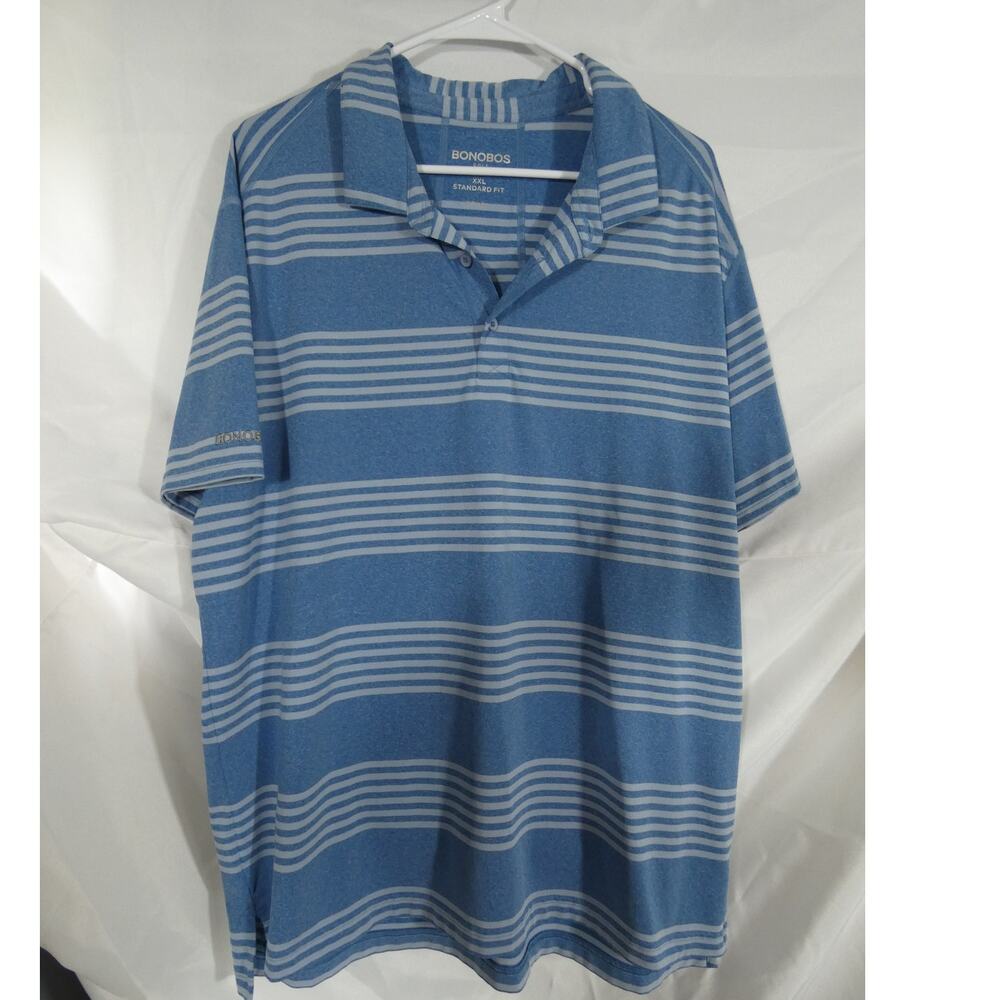 Bonobos Golf Men's XXL Standard Fit Collared Striped Polo Shirt Athliesure